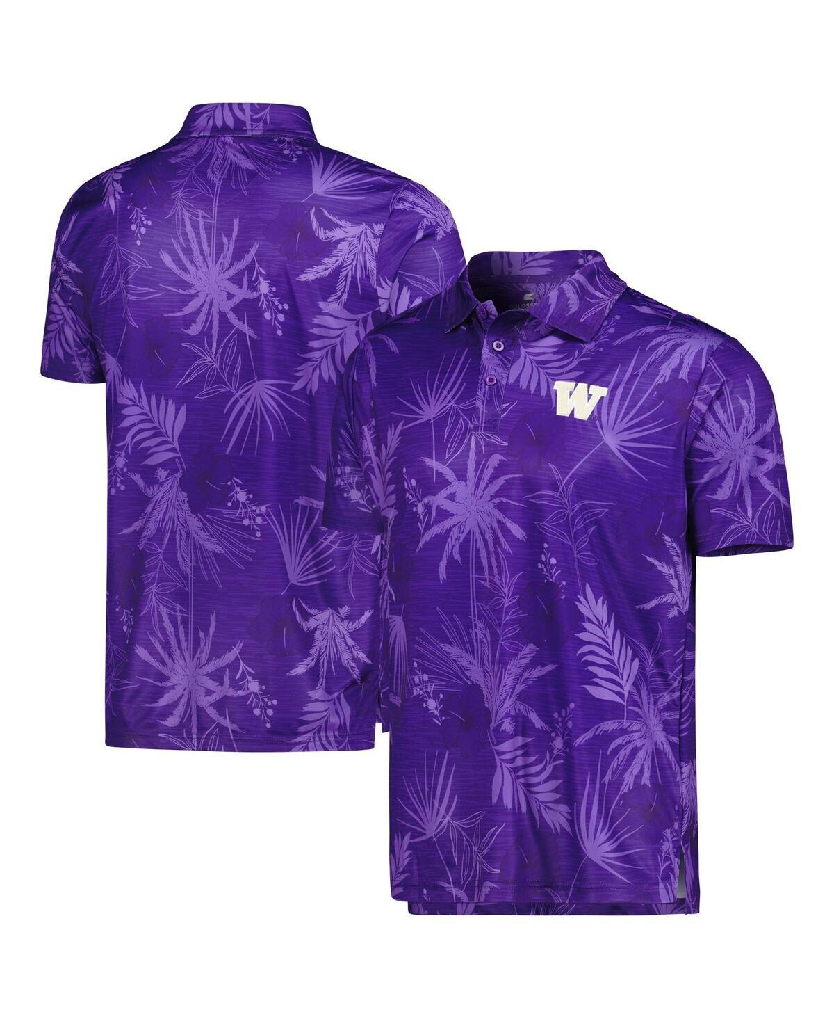 Mens Colosseum Purple Washington Huskies Palms Team Polo Shirt product image