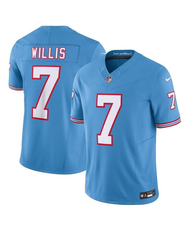 Mens Nike Malik Willis Blue Tennessee Titans Oilers Throwback Vapor F.U.S.E. Limited Jersey Product Image