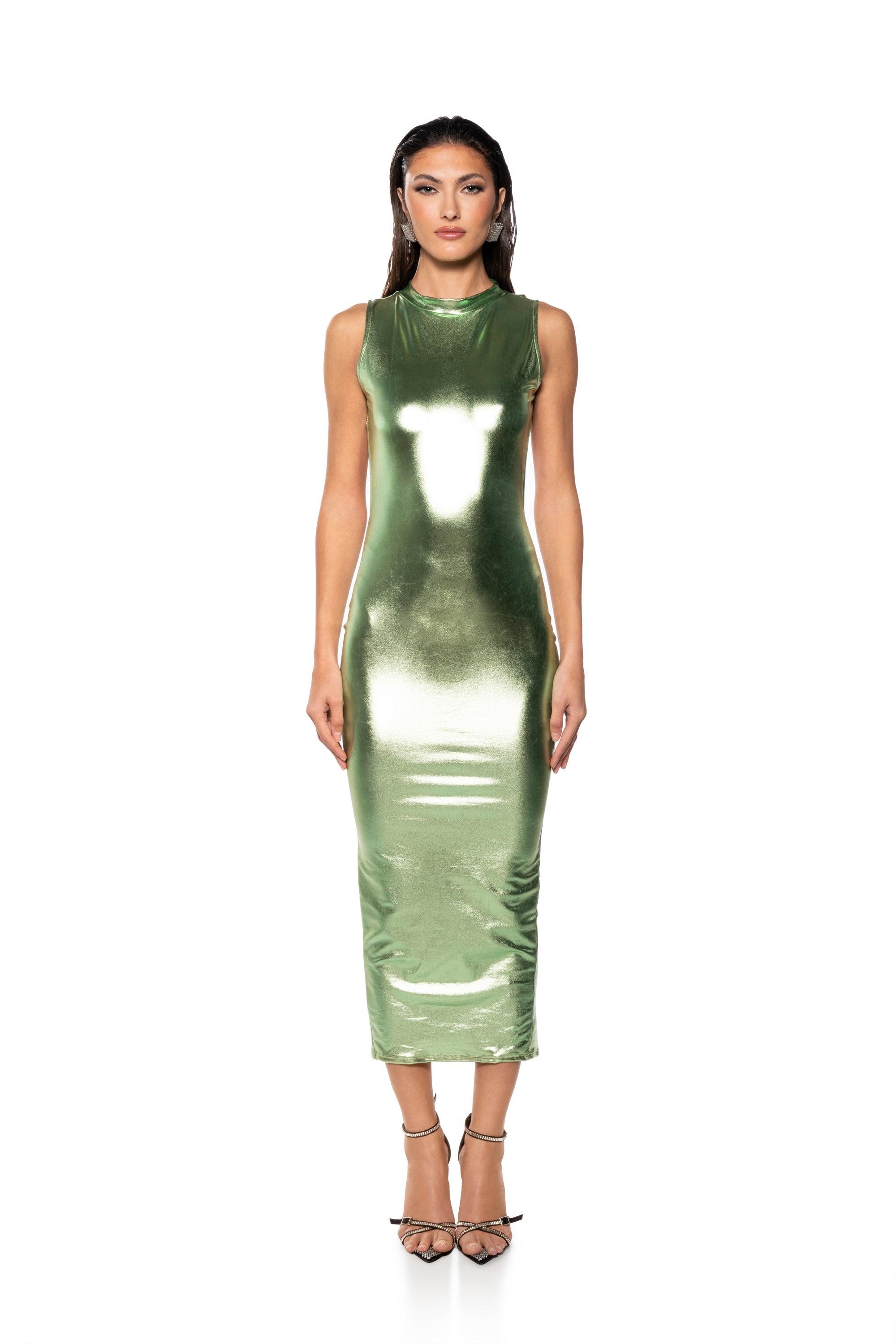 TALK ABOUT ME SLEEVELESS MIDI DRESS Product Image