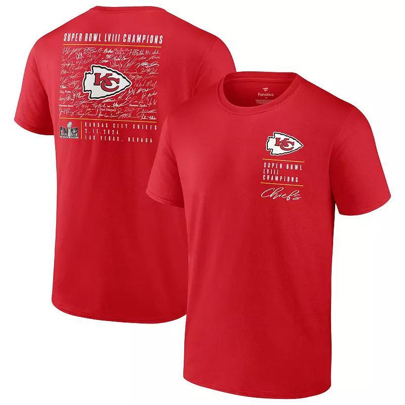 Mens Fanatics Branded Kansas City Chiefs Super Bowl LVIII Champions Signature Roster Big & Tall T-Shirt Product Image