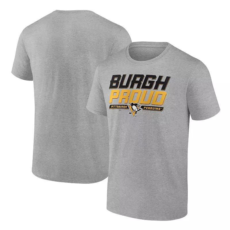 Mens Fanatics Branded Heathered Gray Pittsburgh Penguins Hometown Collection Burgh Proud T-Shirt Product Image