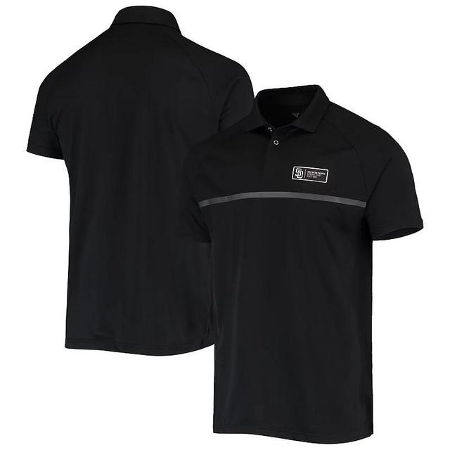 Mens Levelwear Black Chicago Cubs Sector Raglan Polo Shirt Product Image