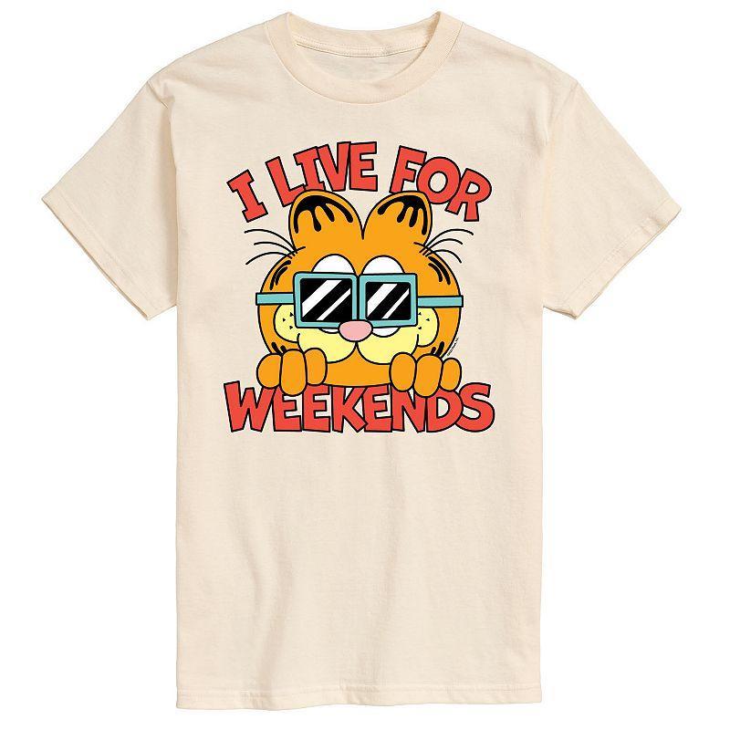 Mens Garfield Live For Weekends Graphic Tee Product Image