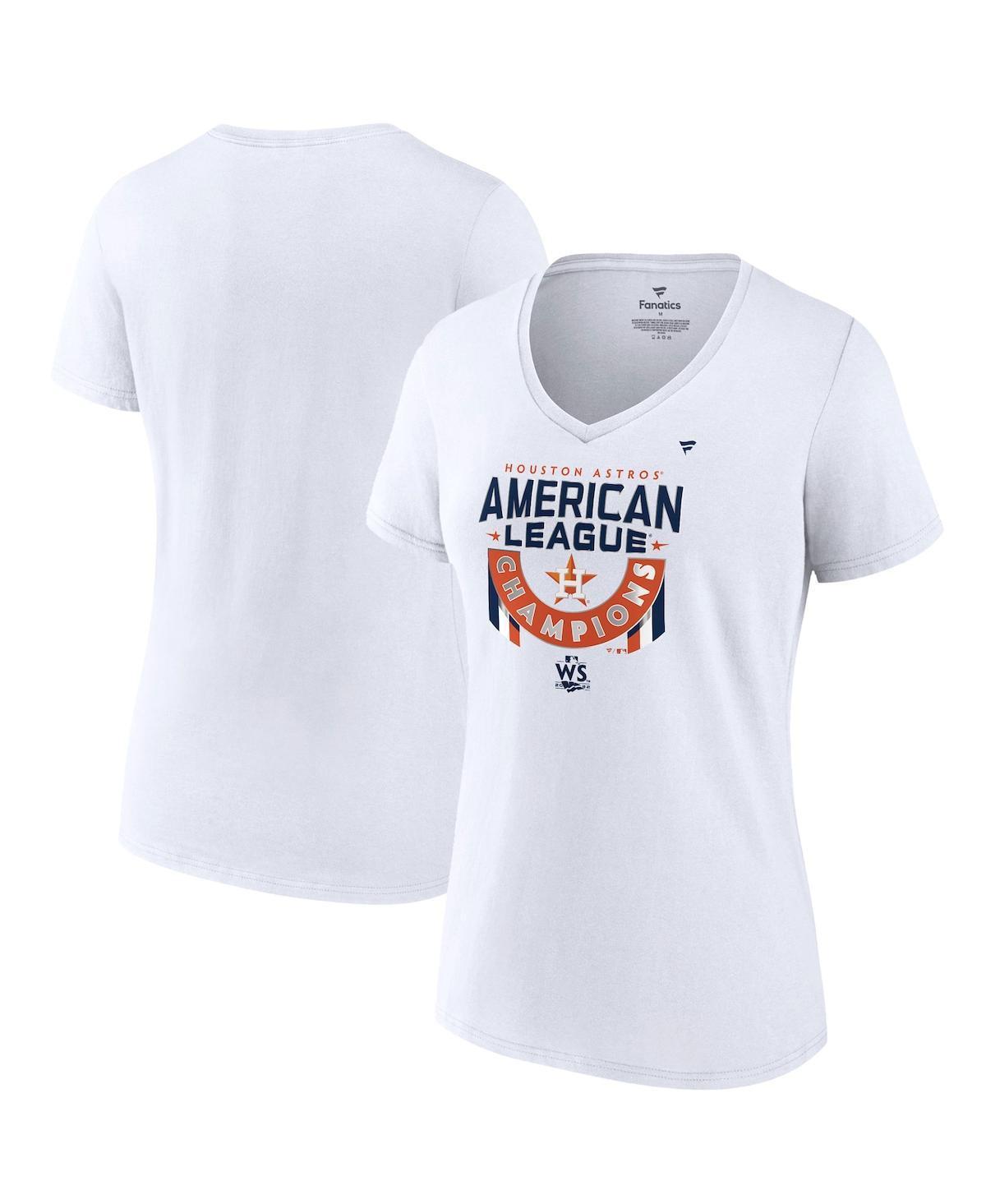 Womens Fanatics White Houston Astros 2022 American League Champions Locker Room Short Sleeve V-Neck T-shirt Product Image