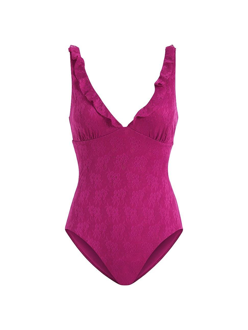 Womens The Nemale Floral Lace One-Piece Swimsuit Product Image