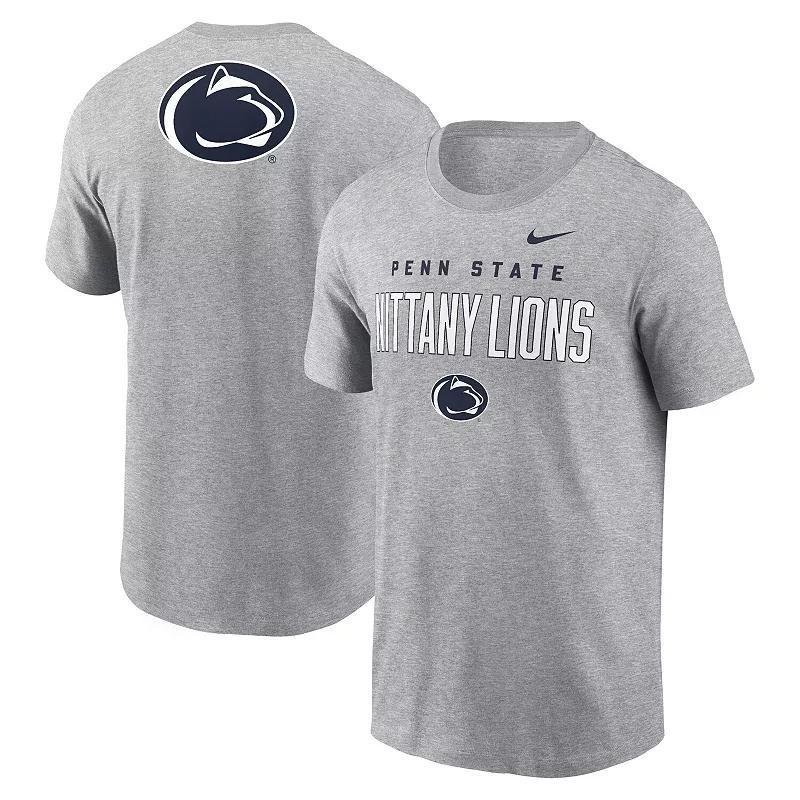 Mens Nike Heather Gray Penn State Nittany Lions Campus 2-Hit Primary Mascot T-Shirt Product Image