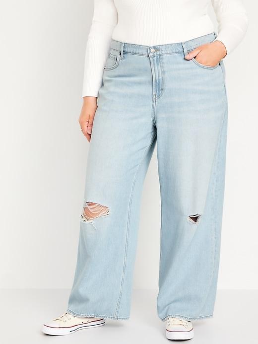 Mid-Rise Baggy Wide-Leg Jeans Product Image