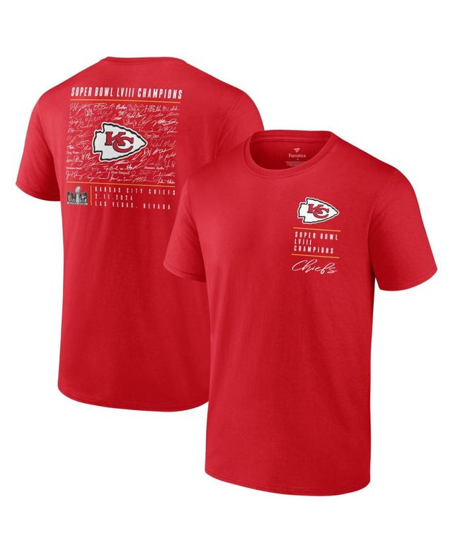 Mens Fanatics Red Kansas City Chiefs Super Bowl Lviii Champions Autograph Signing T-shirt Product Image