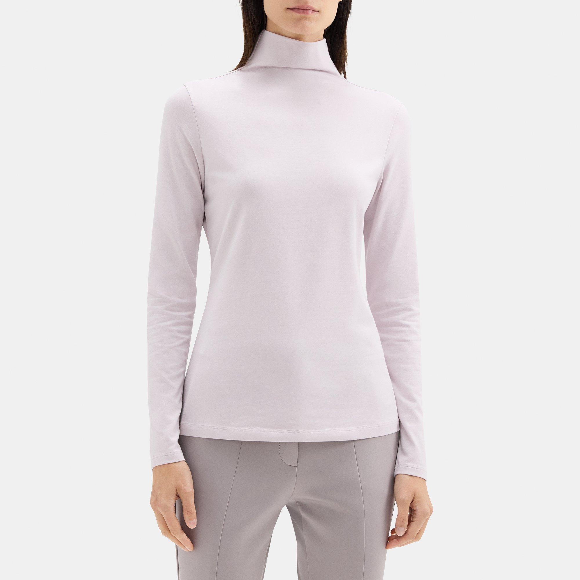 Pima Cotton Jersey Long-Sleeve Turtleneck Tee | Theory Outlet Product Image