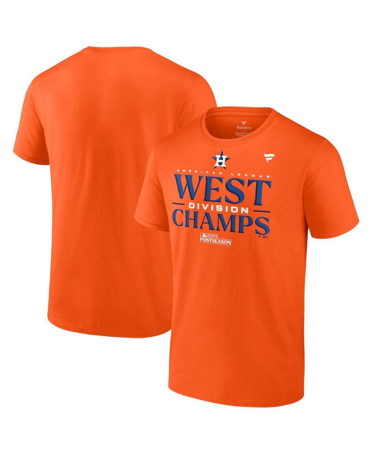 Fanatics Mens Orange Houston Astros 2023 Al West Division Champions Locker Room T-Shirt Product Image