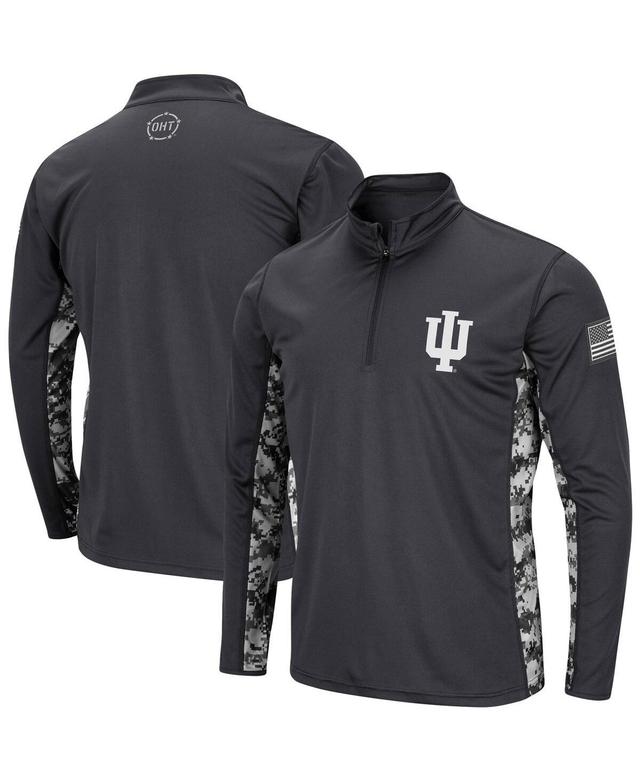 Mens Colosseum Charcoal Indiana Hoosiers Oht Military-Inspired Appreciation Digi Camo Quarter-Zip Jacket Product Image