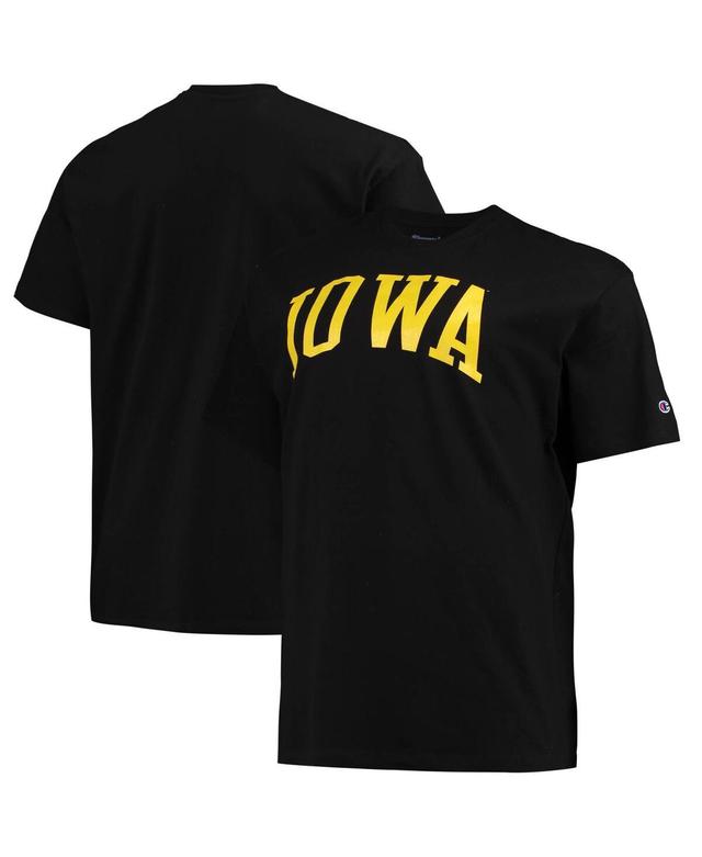 Mens Champion Black Iowa Hawkeyes Big and Tall Arch Team Logo T-shirt Product Image