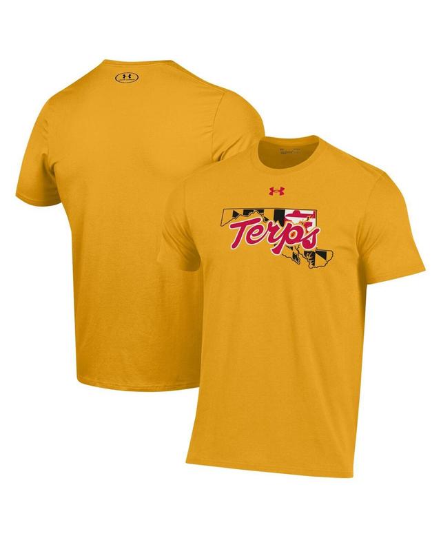 Under Armour Mens Gold Maryland Terrapins Terps Pride Script T-Shirt Product Image