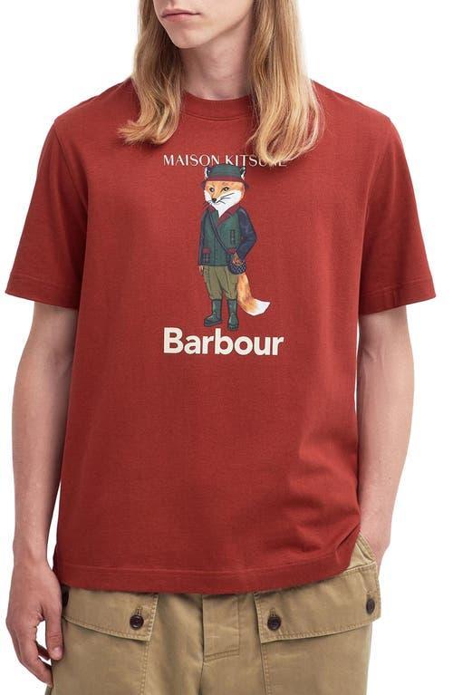 Barbour x Maison Kitsun Cotton Logo Graphic T-Shirt Product Image