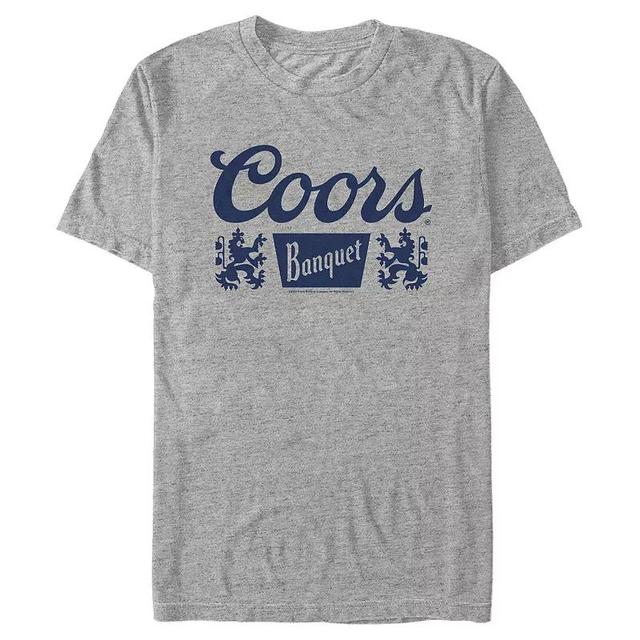 Mens Coors Light Coors Banquet Logo Graphic Tee Athletic Grey Product Image