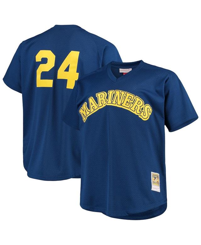 Mens Mitchell & Ness Ken Griffey Jr. Royal Seattle Mariners Big & Tall Cooperstown Collection Mesh Batting Practice Jersey Product Image