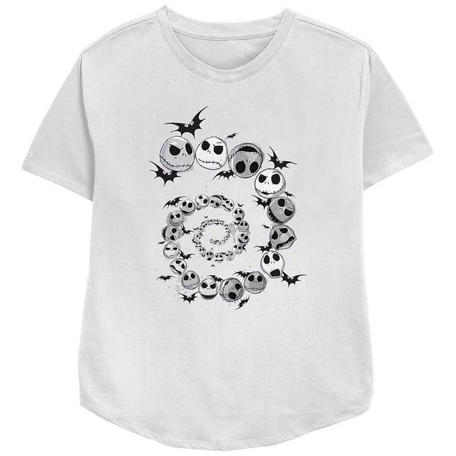 Disneys The Nightmare Before Christmas Jack Skellington And Bats Spiral Womens Relaxed Fit Graphic Tee Product Image