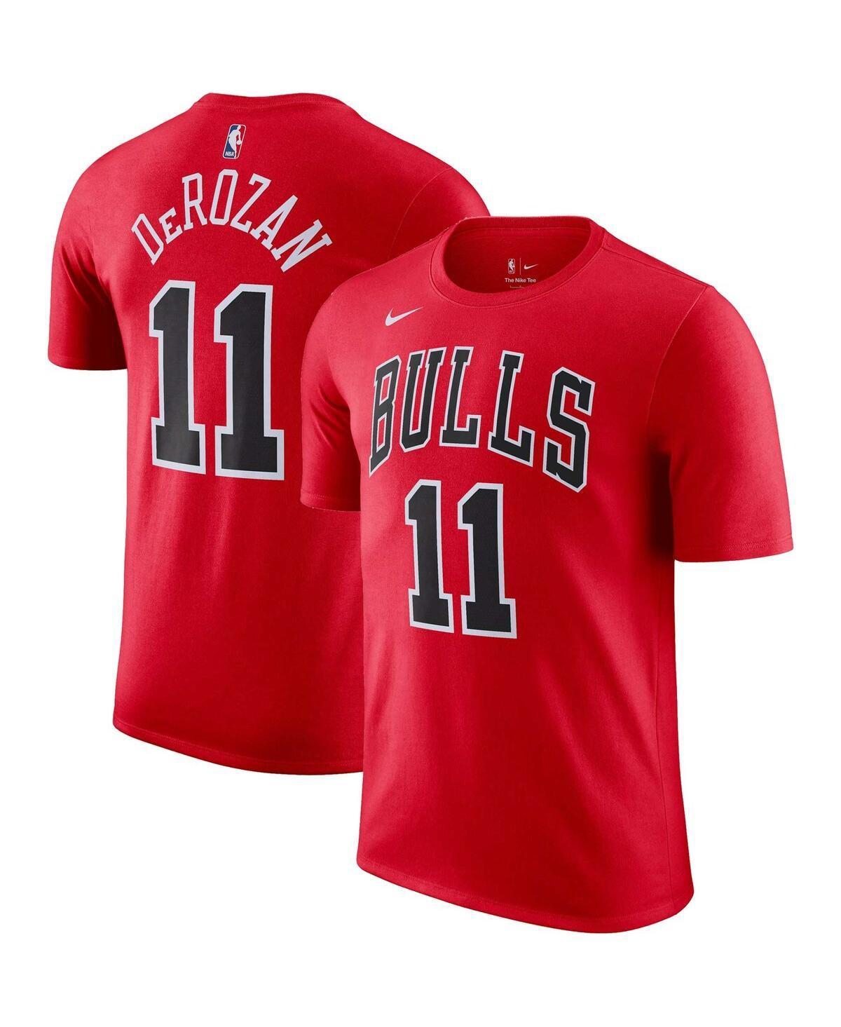 Mens Nike DeMar DeRozan Red Chicago Bulls Icon 2022/23 Name and Number T-shirt Product Image