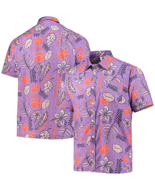 Mens Wes & Willy Clemson Tigers Vintage Floral Button-Up Shirt Product Image