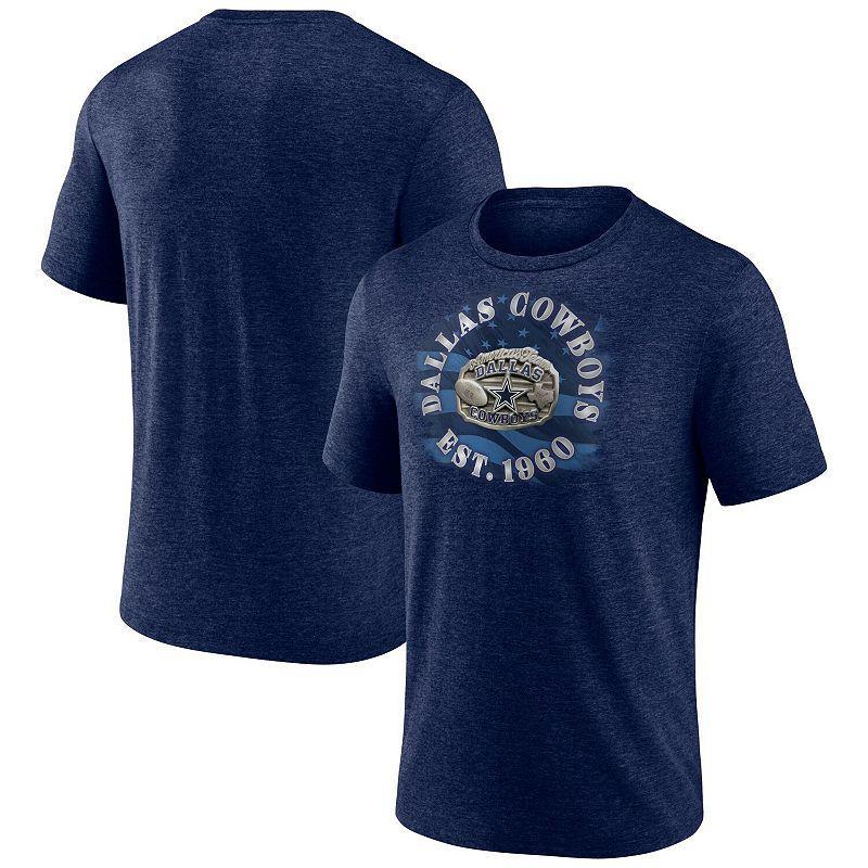 Mens Fanatics Branded Heathered Dallas Cowboys Sporting Chance Tri-Blend T-Shirt Blue Product Image