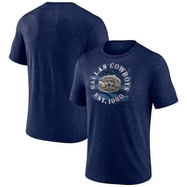 Mens Fanatics Branded Heathered Dallas Cowboys Sporting Chance Tri-Blend T-Shirt Blue Product Image