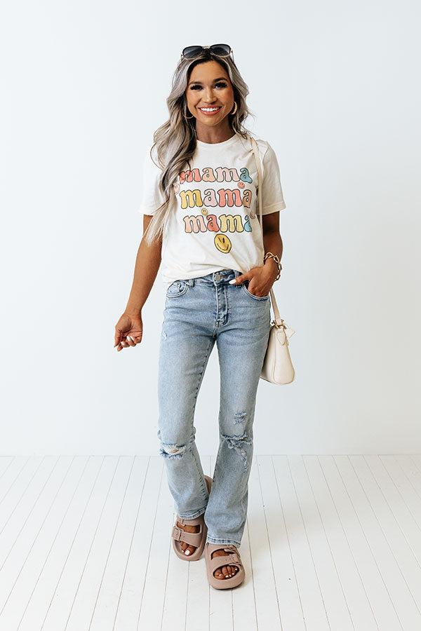 Smiley Mama Graphic Tee In Cream Product Image