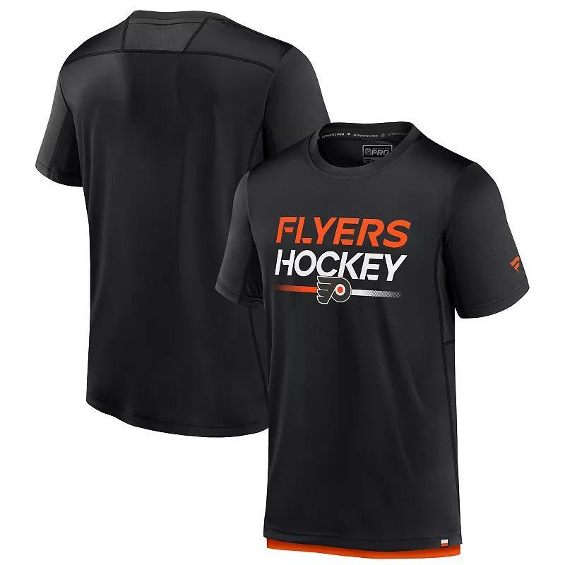 Mens Fanatics Branded Black Philadelphia Flyers Authentic Pro Tech T-Shirt Product Image