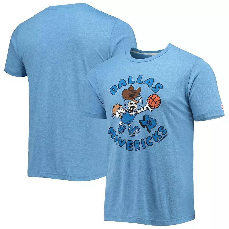 Mens Homage Blue Dallas Mavericks NBA x Spongebob Collab Tri-Blend T-Shirt Product Image