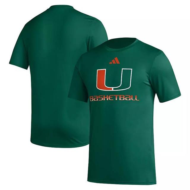 Mens adidas Miami Hurricanes Fadeaway Basketball Pregame AEROREADY T-Shirt Product Image