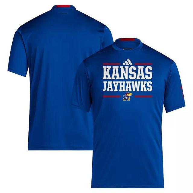 Mens adidas Royal Kansas Jayhawks 2024 Sideline AEROREADY T-Shirt Product Image