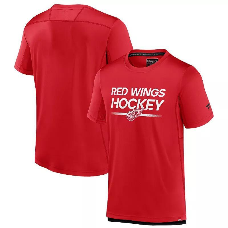 Mens Fanatics Branded Detroit Wings Authentic Pro Tech T-Shirt Product Image