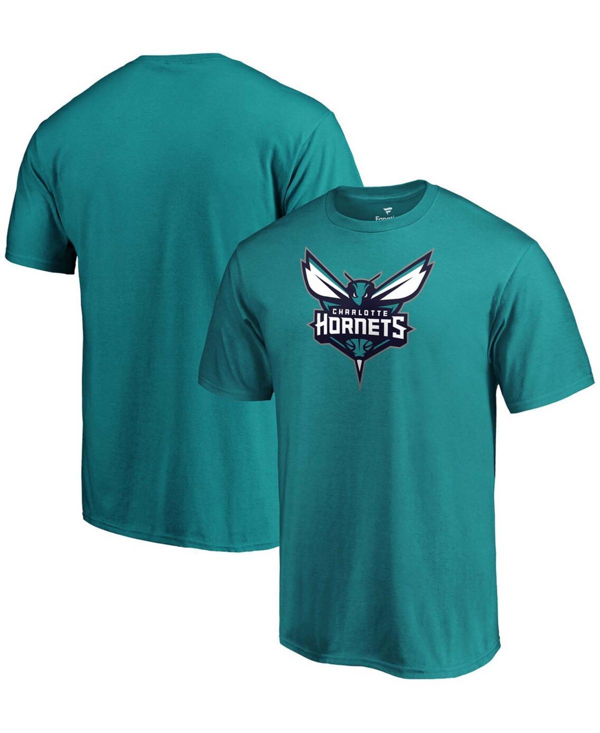 Mens Teal Charlotte Hornets Primary Team Logo T-shirt Product Image