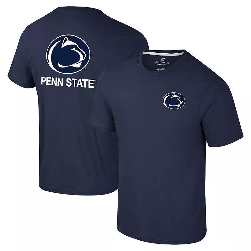 Mens Colosseum Penn State Nittany Lions Logo Lockup 2-Hit Active Blend T-Shirt Blue Product Image