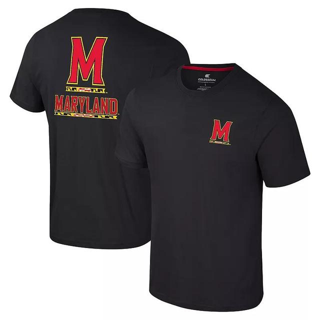 Mens Colosseum Maryland Terrapins Logo Lockup 2-Hit Active Blend T-Shirt Product Image