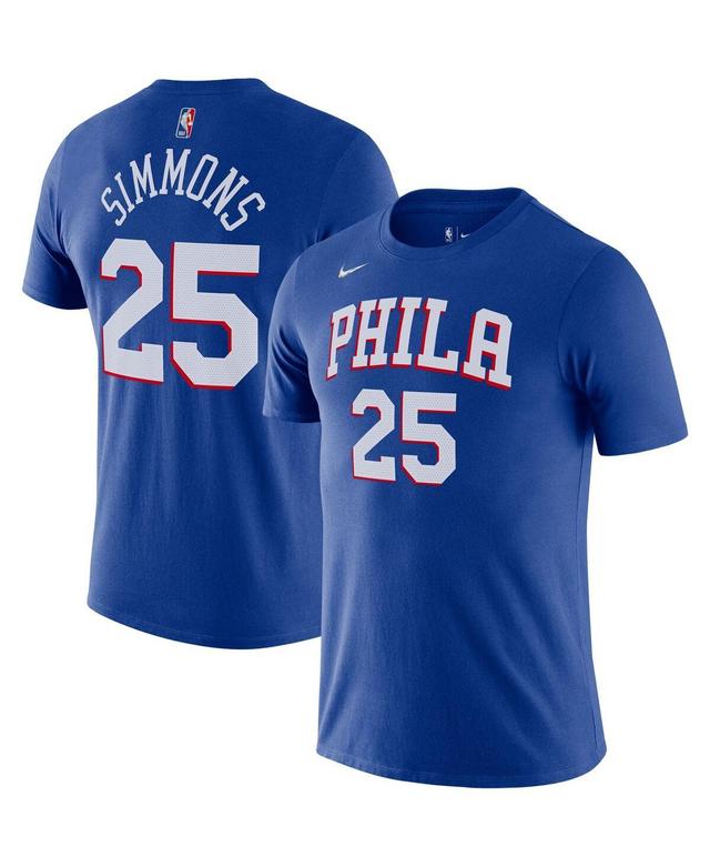 Mens Nike Ben Simmons Royal Philadelphia 76ers Diamond Icon Name and Number T-shirt Product Image