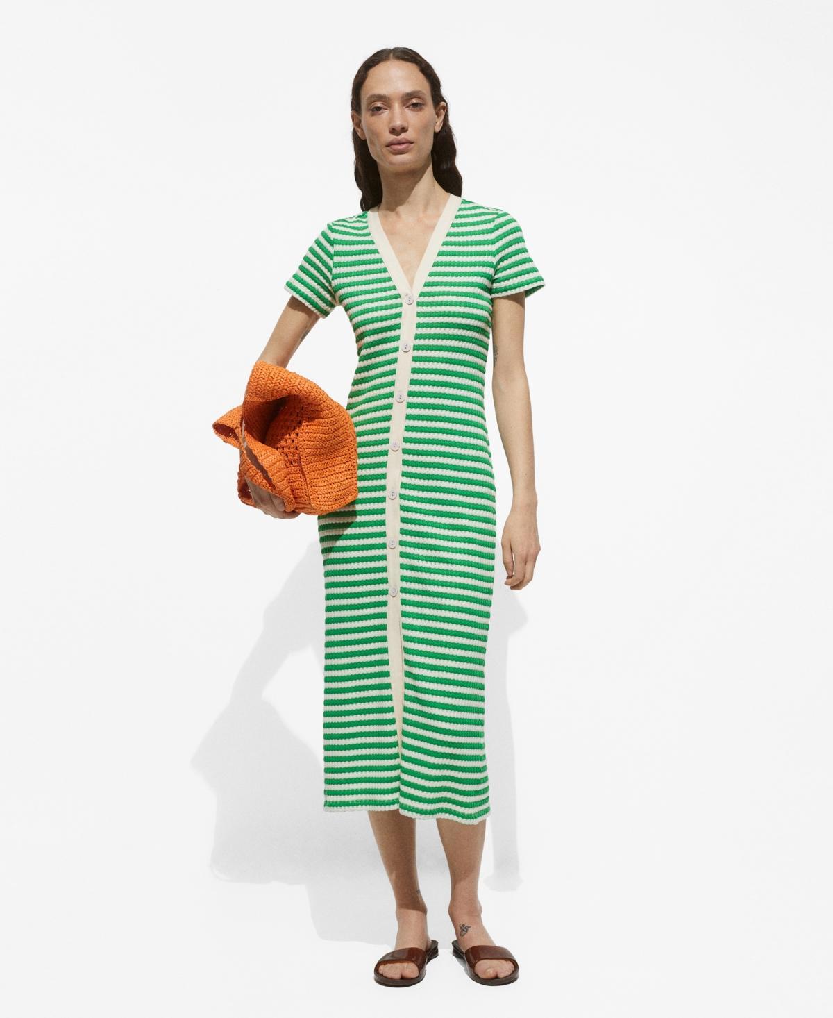 Mango Womens Striped Jersey Dress Product Image