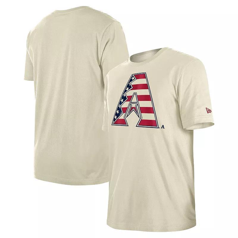 Mens New Era Cream Arizona Diamondbacks 4th of July Flag Fill T-Shirt Product Image