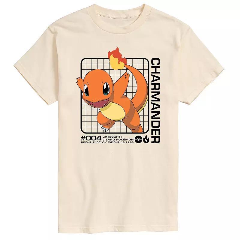 Mens Pokemon Charmander Stats Graphic Tee Beige Product Image