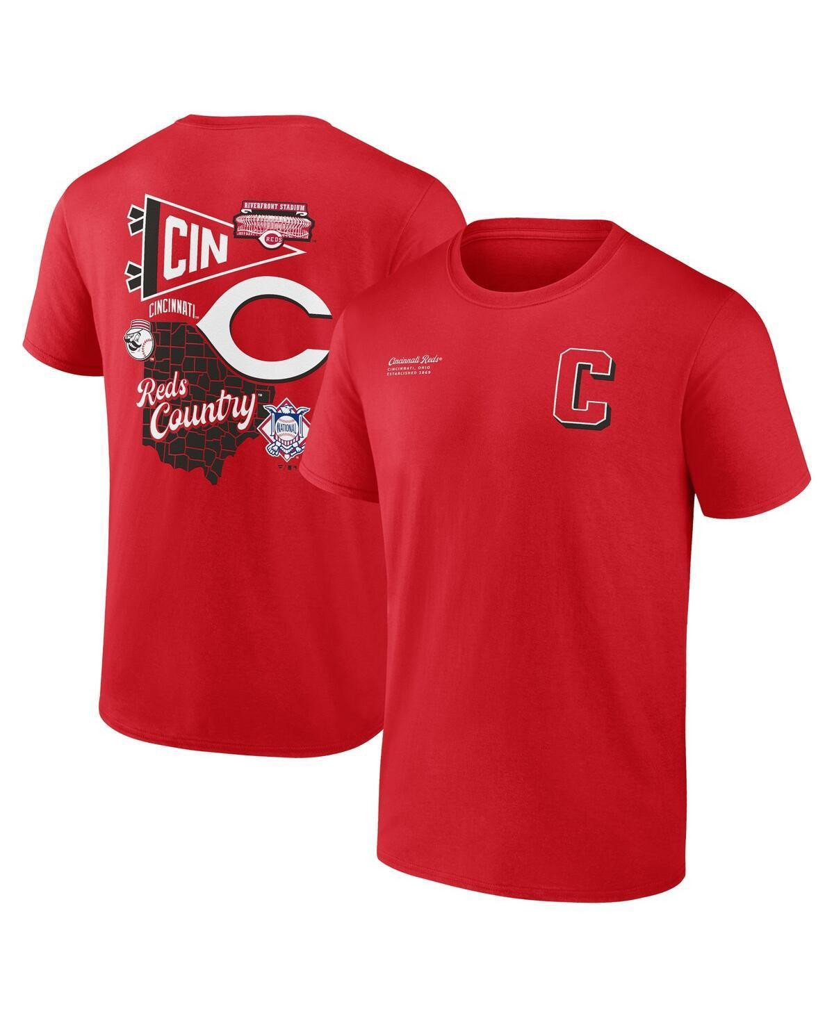 Mens Fanatics Branded Red Cincinnati Reds Split Zone T-Shirt Product Image