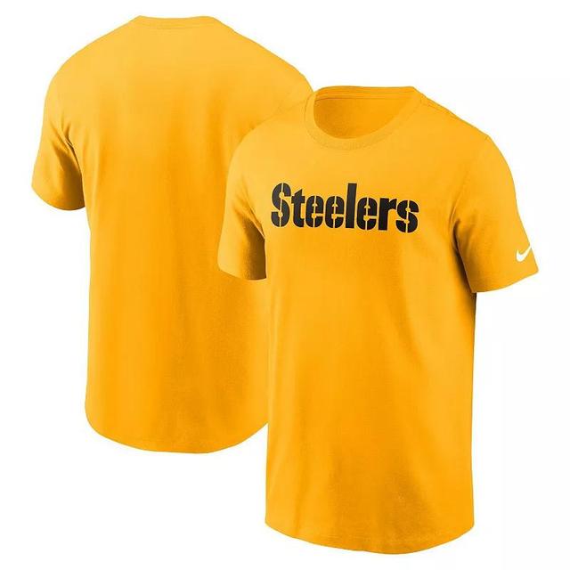 Nike Mens Gold Pittsburgh Steelers Primetime Wordmark Essential T-Shirt Product Image