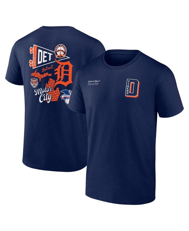 Mens Fanatics Branded Detroit Tigers Split Zone T-Shirt Blue Product Image