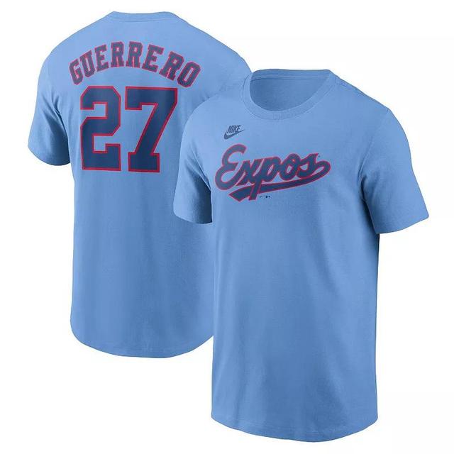 Nike Mens Vladimir Guerrero Powder Blue Montreal Expos Cooperstown Collection Fuse Name Number T-Shirt Product Image