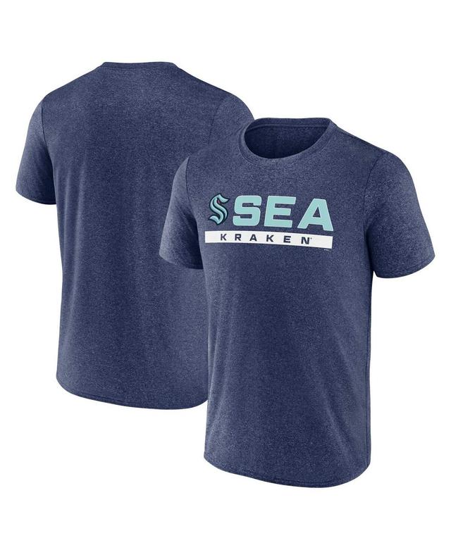 Mens Fanatics Heather Deep Sea Blue Seattle Kraken Playmaker T-shirt Product Image