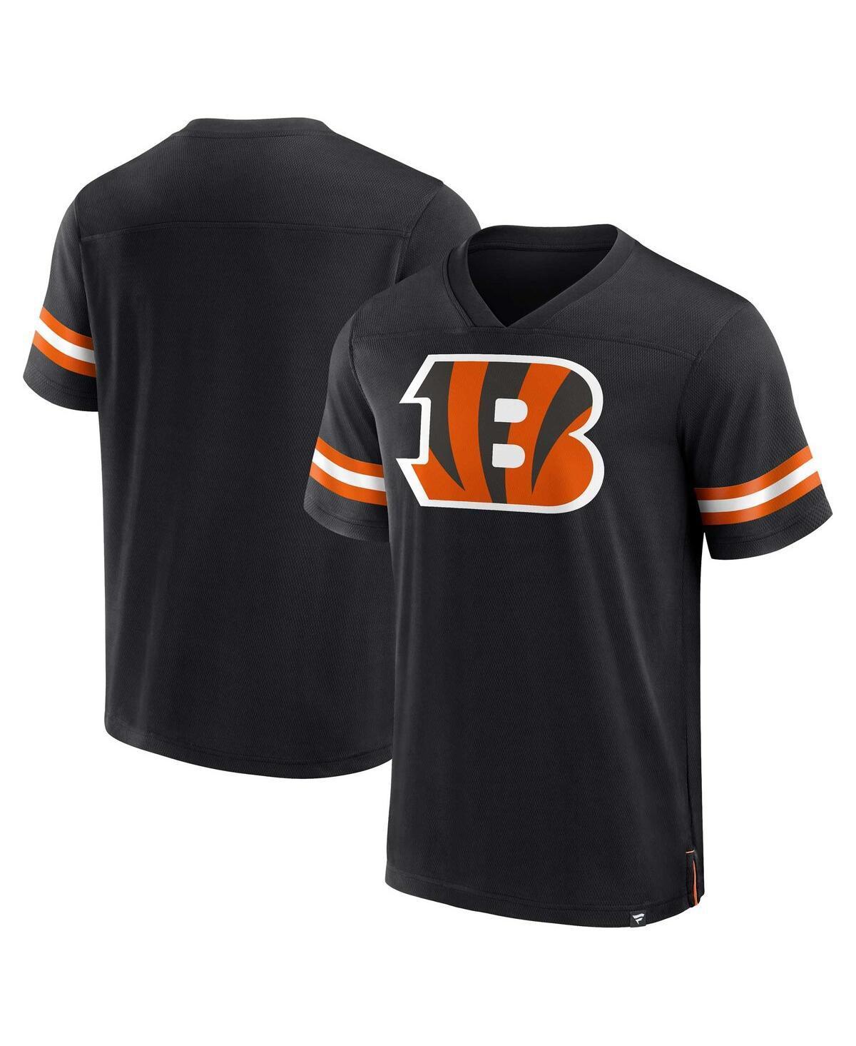 Mens Fanatics Black Cincinnati Bengals Jersey Tackle V-Neck T-shirt Product Image