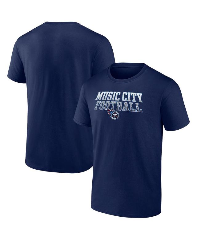 Mens Fanatics Navy Tennessee Titans Music City Football Heavy Hitter T-shirt Product Image