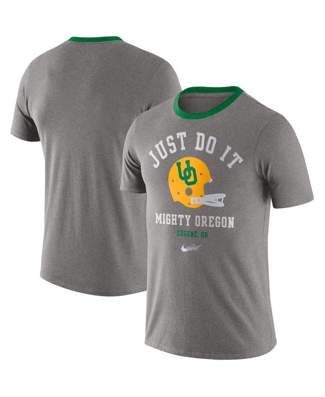 Mens Nike Heathered Gray Oregon Ducks Vault Helmet Tri-Blend T-Shirt Product Image