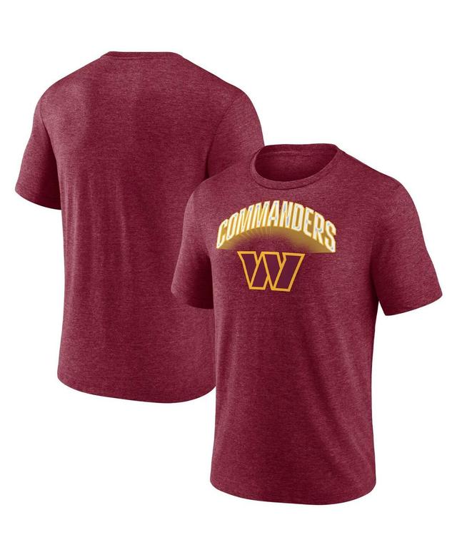 Mens Fanatics Heathered Burgundy Washington Commanders End Around Tri-Blend T-shirt Product Image