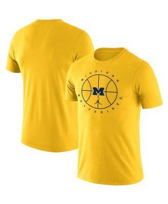 Mens Jordan Maize Michigan Wolverines Basketball Icon Legend Performance T-shirt Product Image