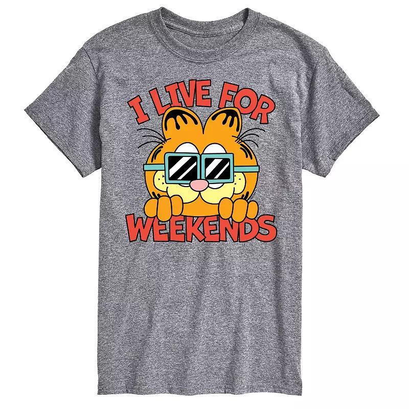 Big & Tall Garfield Live For Weekends Graphic Tee, Mens Product Image