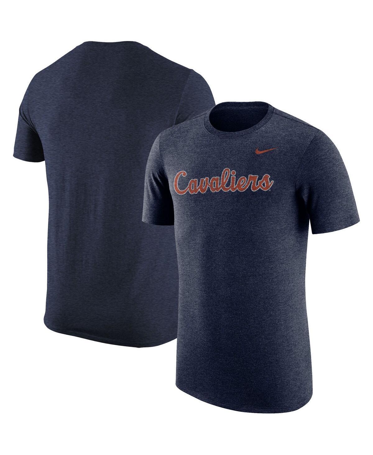 Mens Nike Heather Virginia Cavaliers Vintage Logo Tri-Blend T-Shirt Blue Product Image